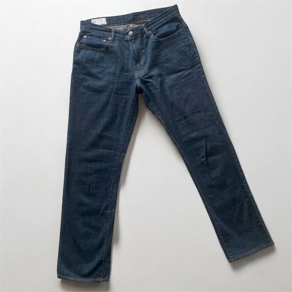 Women’s gap straight leg jeans rn 54023, dark wash, no stretch, 33 x 32